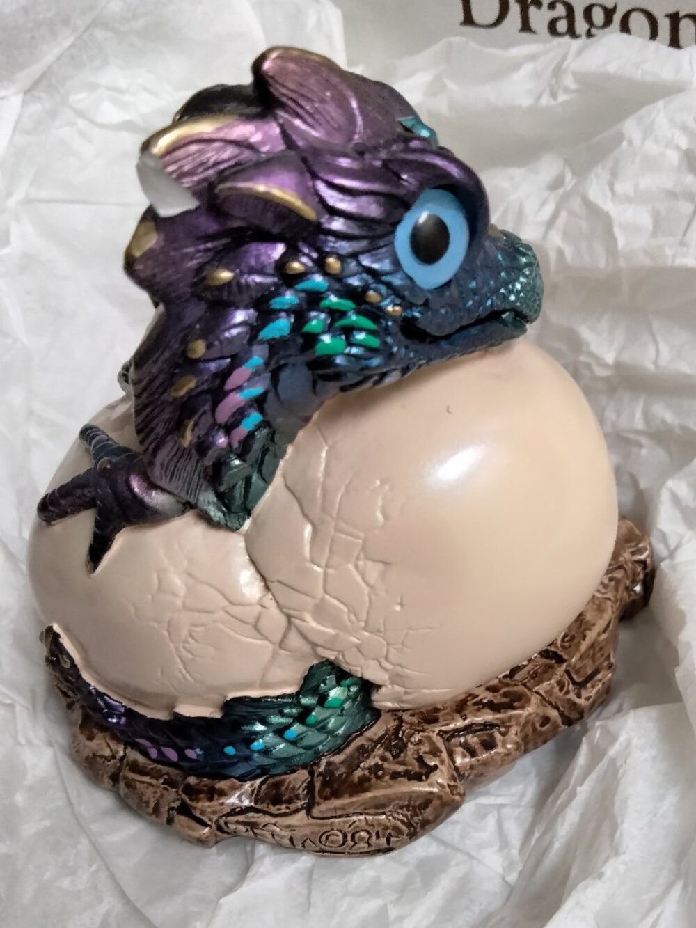 Vintage Peacock Hatching Dragon Statue 1984 PENA, In Original Box - RARE - Picture 8 of 11